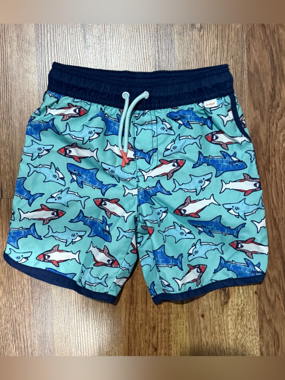 Cat & Jack  - Boys 5T Swim Shorts/Trunks 
Kids Shark Print